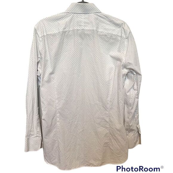 Bonobos Men’s White & Navy Polka Dot Long Sleeve Button Down Shirt size 15 1/2 - Picture 2 of 4